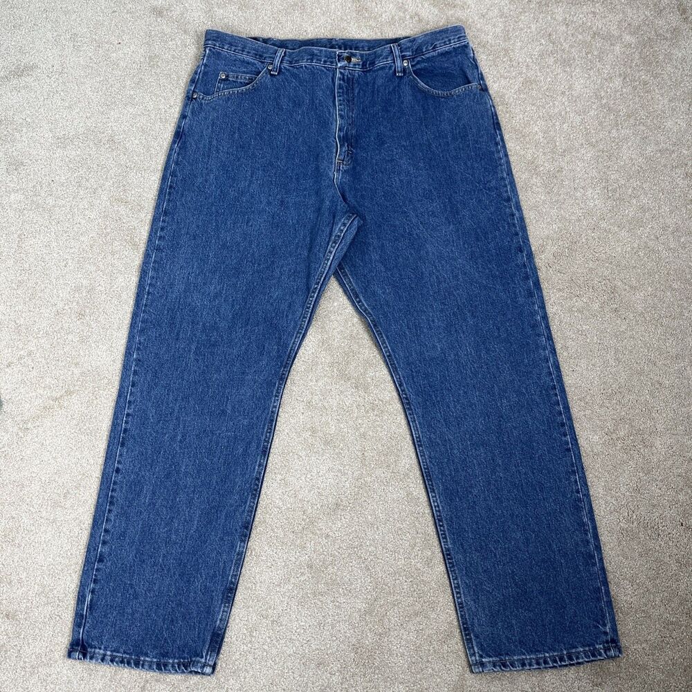 Wrangler Men's Five Star Premium Denim Relaxed Fit Jeans Blue Stone 42x32‎